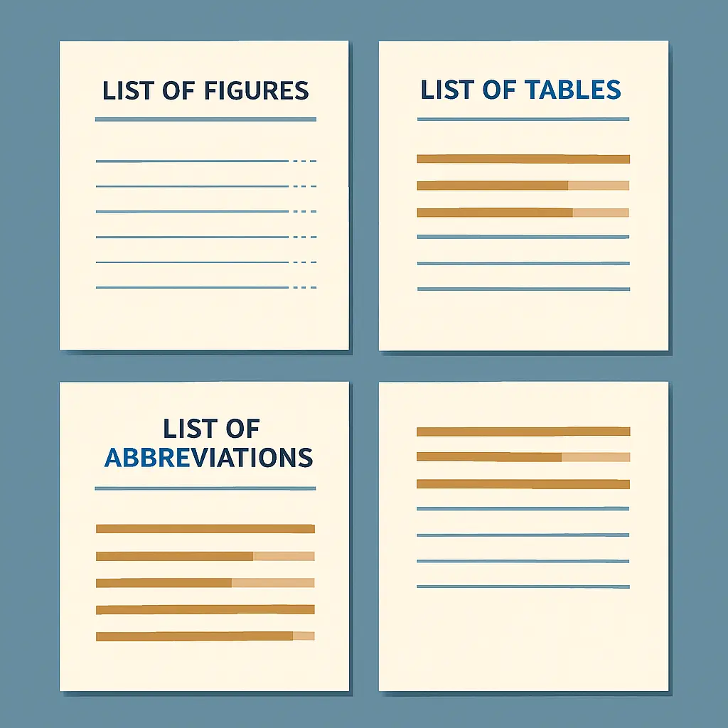Elementos pré-textuais ABNT: lista de ilustrações, lista de tabelas e lista de abreviaturas em um TCC formatado no Word