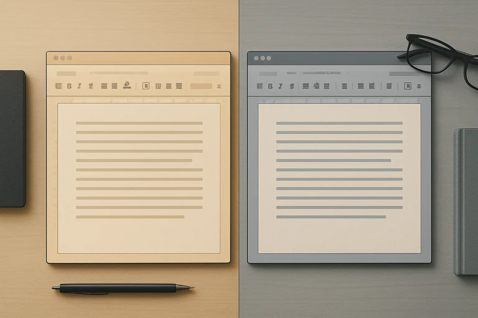 Comparação visual entre dois editores de texto para formatação de sumário acadêmico
