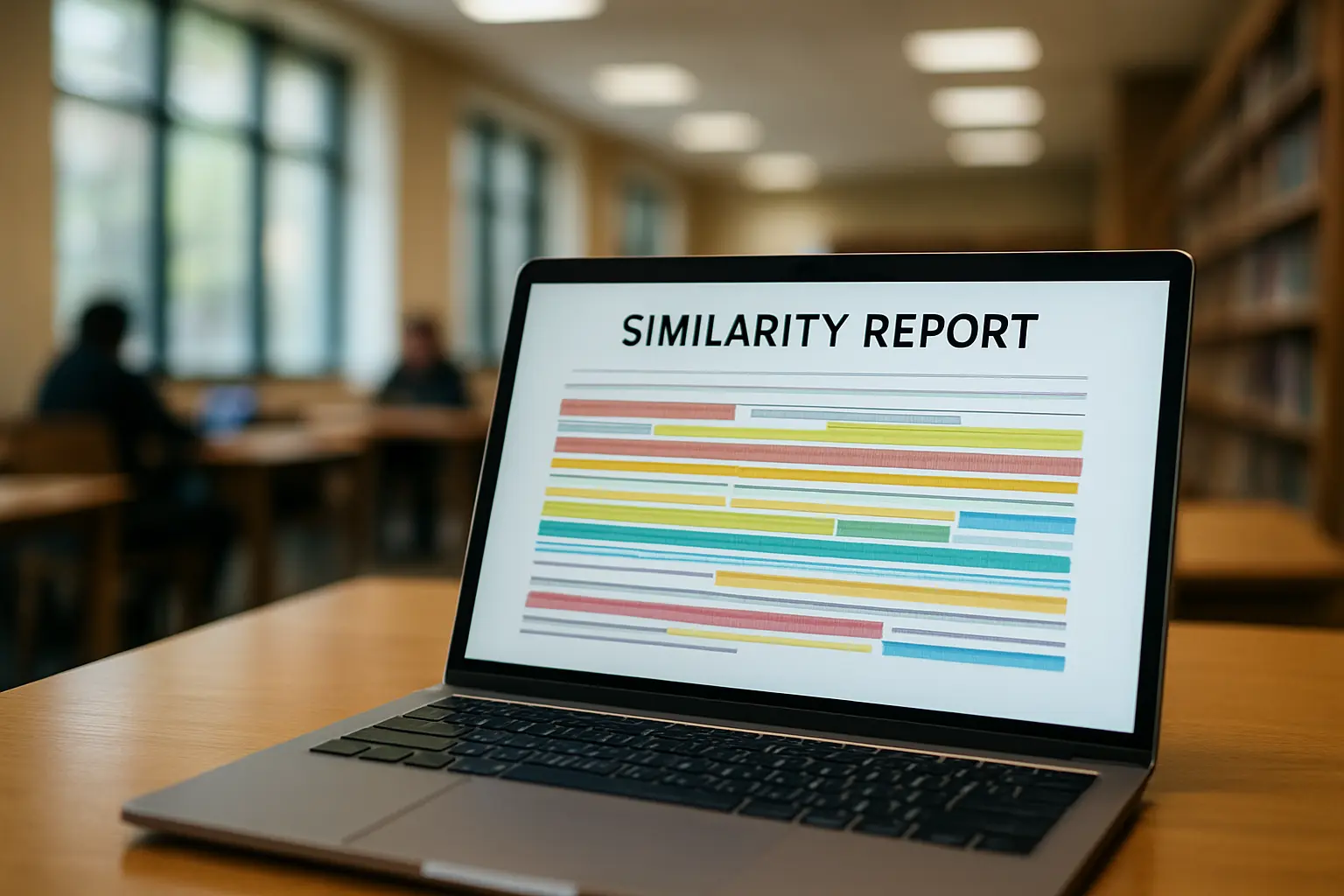 Relatório de similaridade sendo revisado por estudante