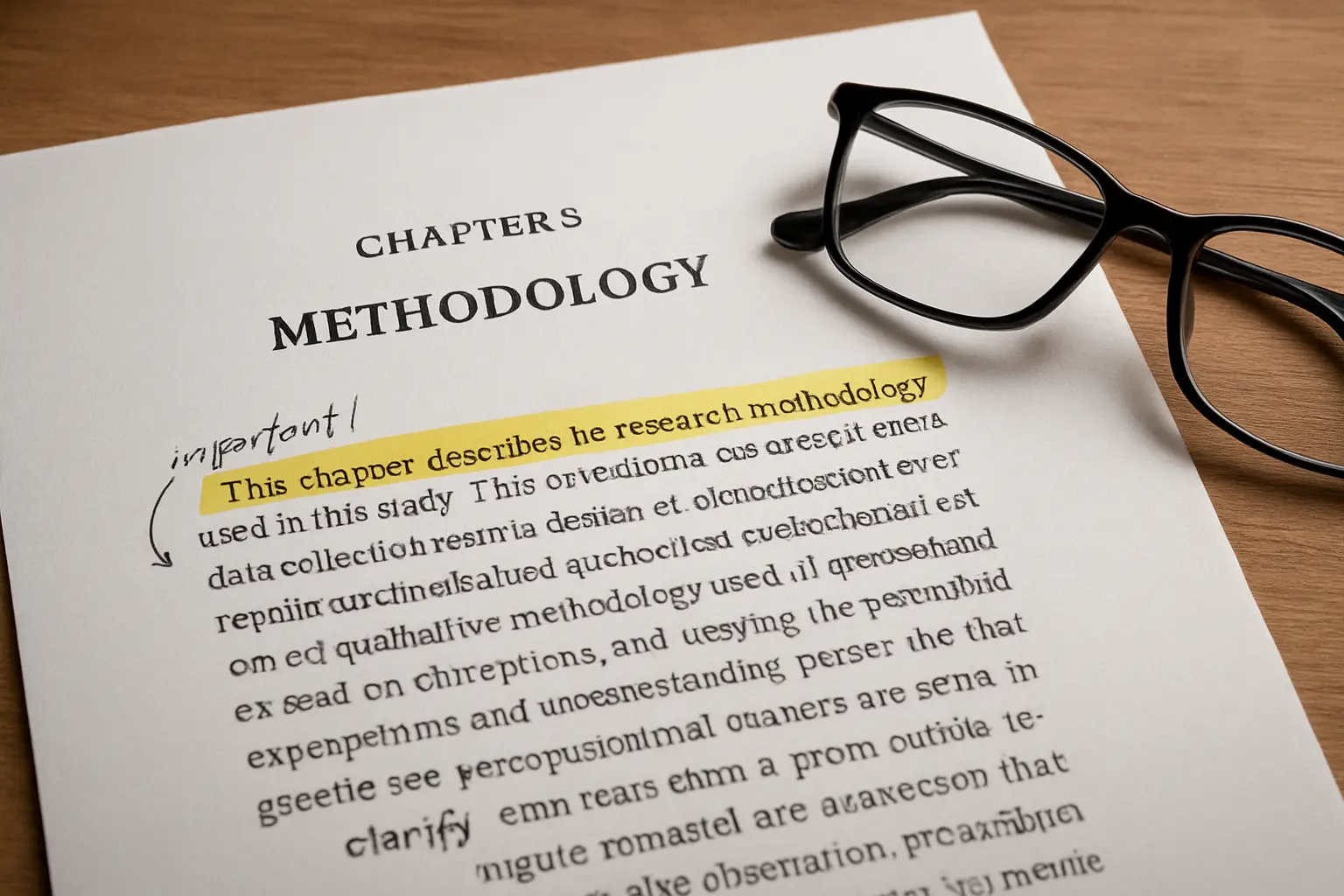 Trecho impresso do capítulo de metodologia com os critérios de inclusão destacados