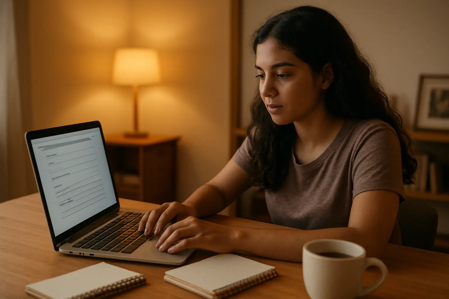 Estudante fazendo inscrição online para mestrado