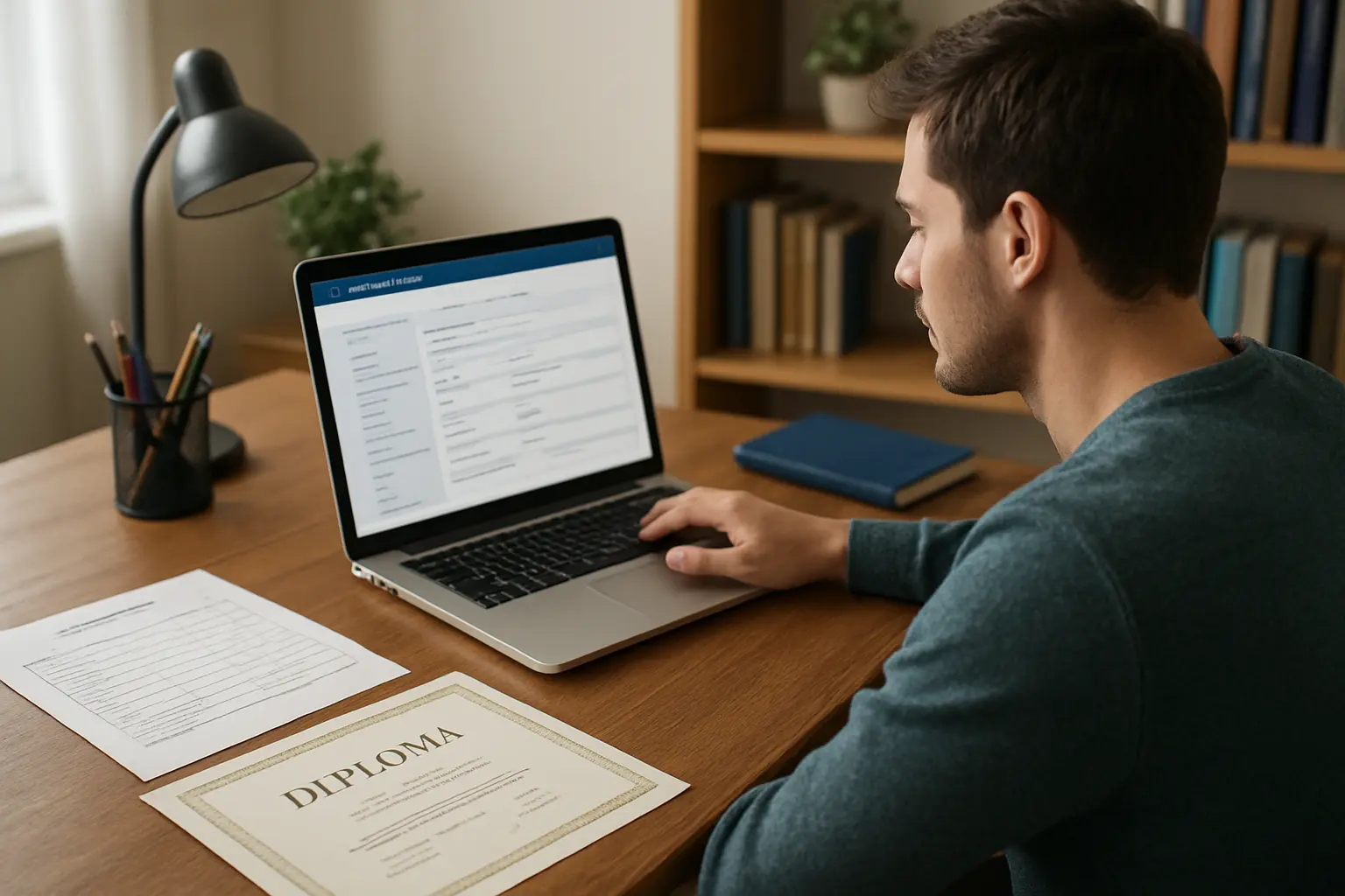 Candidato preenchendo inscrição online para o processo seletivo de mestrado