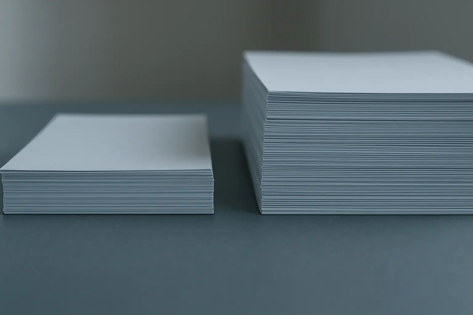 Comparação visual entre um documento preliminar mais curto e um projeto de pesquisa completo mais extenso