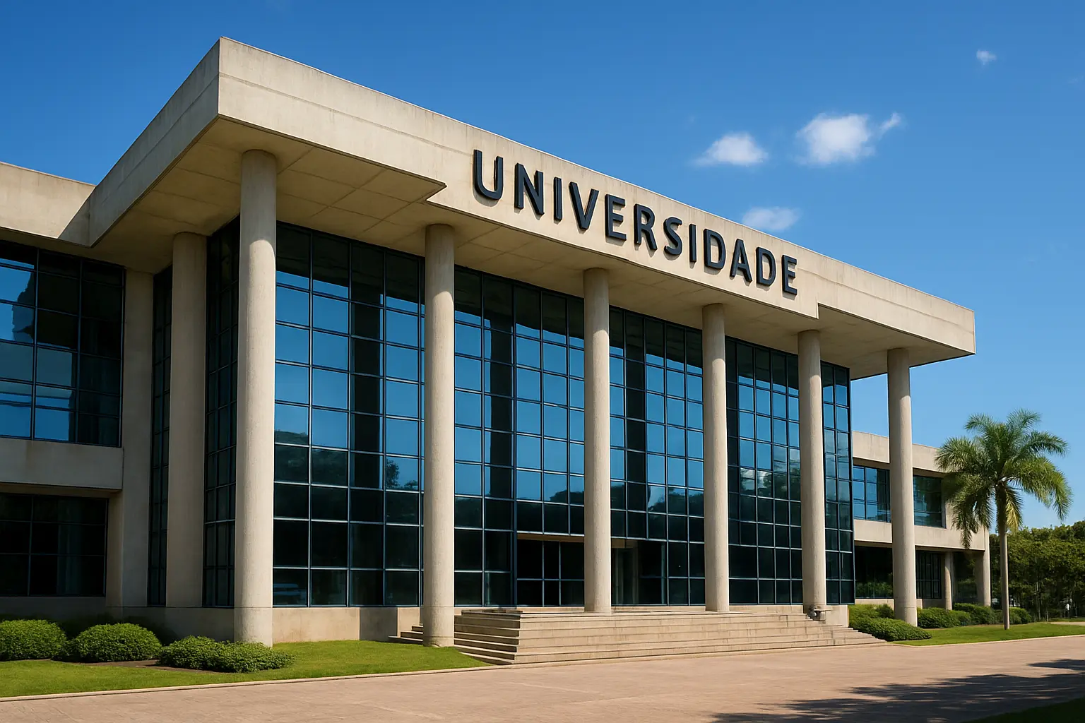 Prédio de programa de pós-graduação em campus universitário