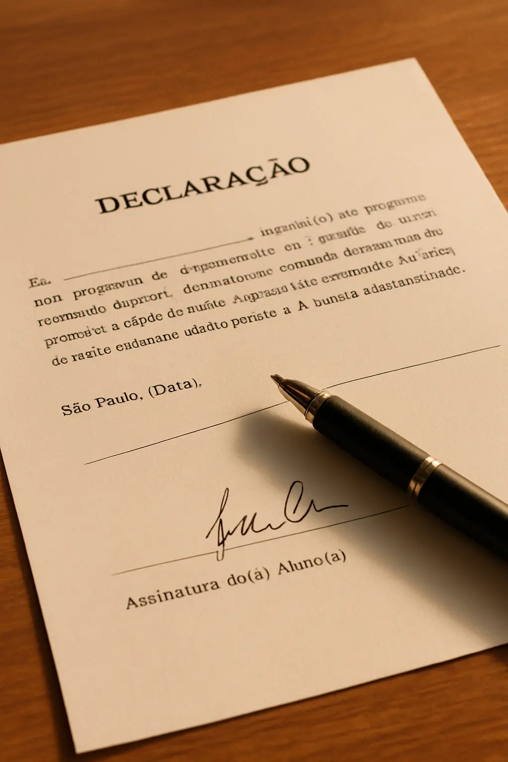 Modelo de declaração de originalidade do TCC assinado pelo estudante