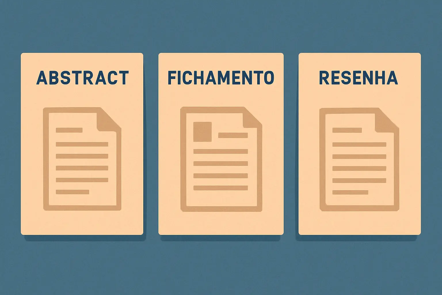 Comparação visual entre tipos de resumo acadêmico