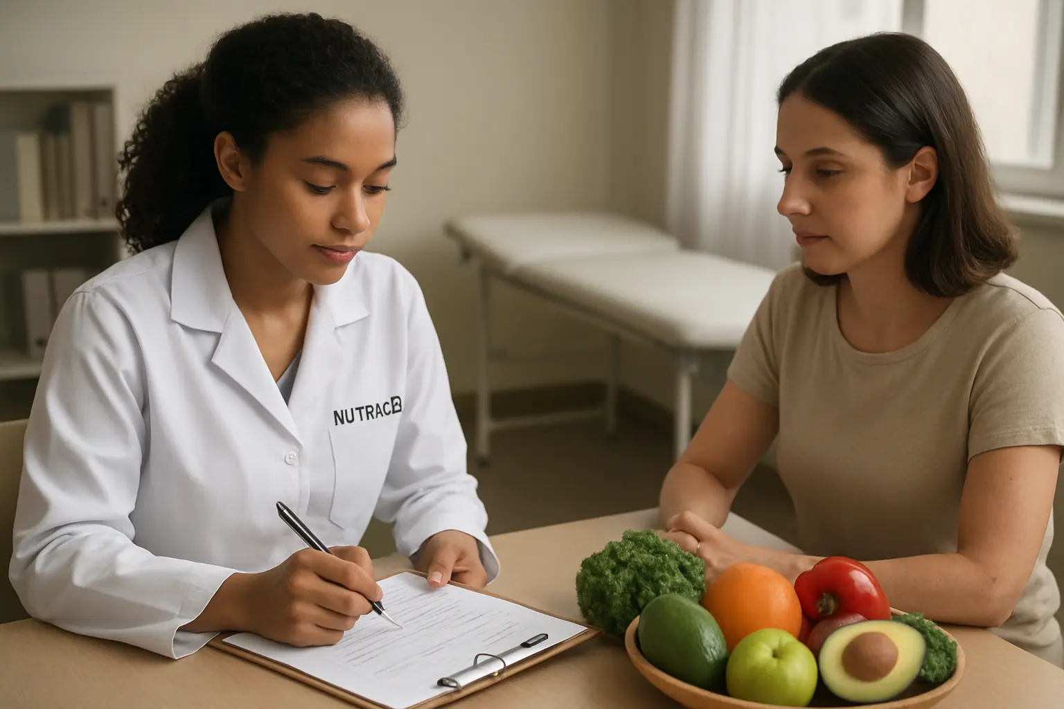 Aplicação de questionário de frequência alimentar durante coleta de dados do TCC de Nutrição