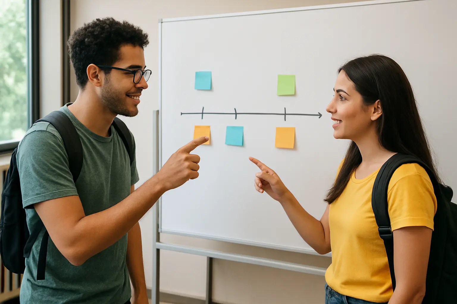 Estudantes revisando o cronograma para evitar atrasos no TCC