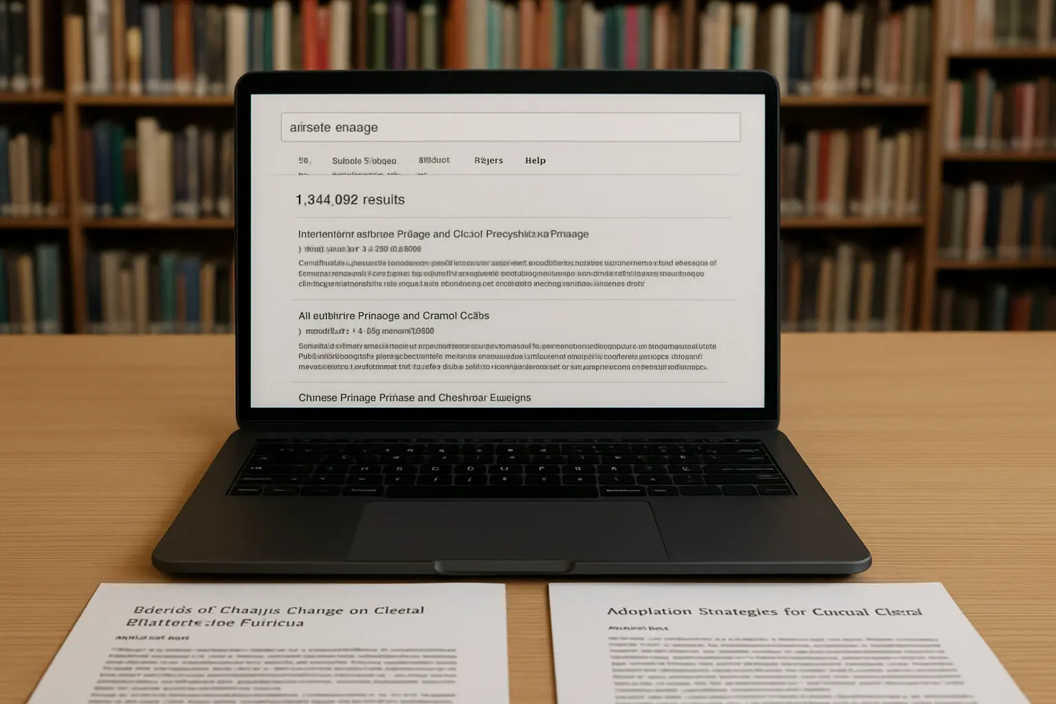 Tela de busca em base acadêmica mostrando o número de resultados para um recorte de pesquisa