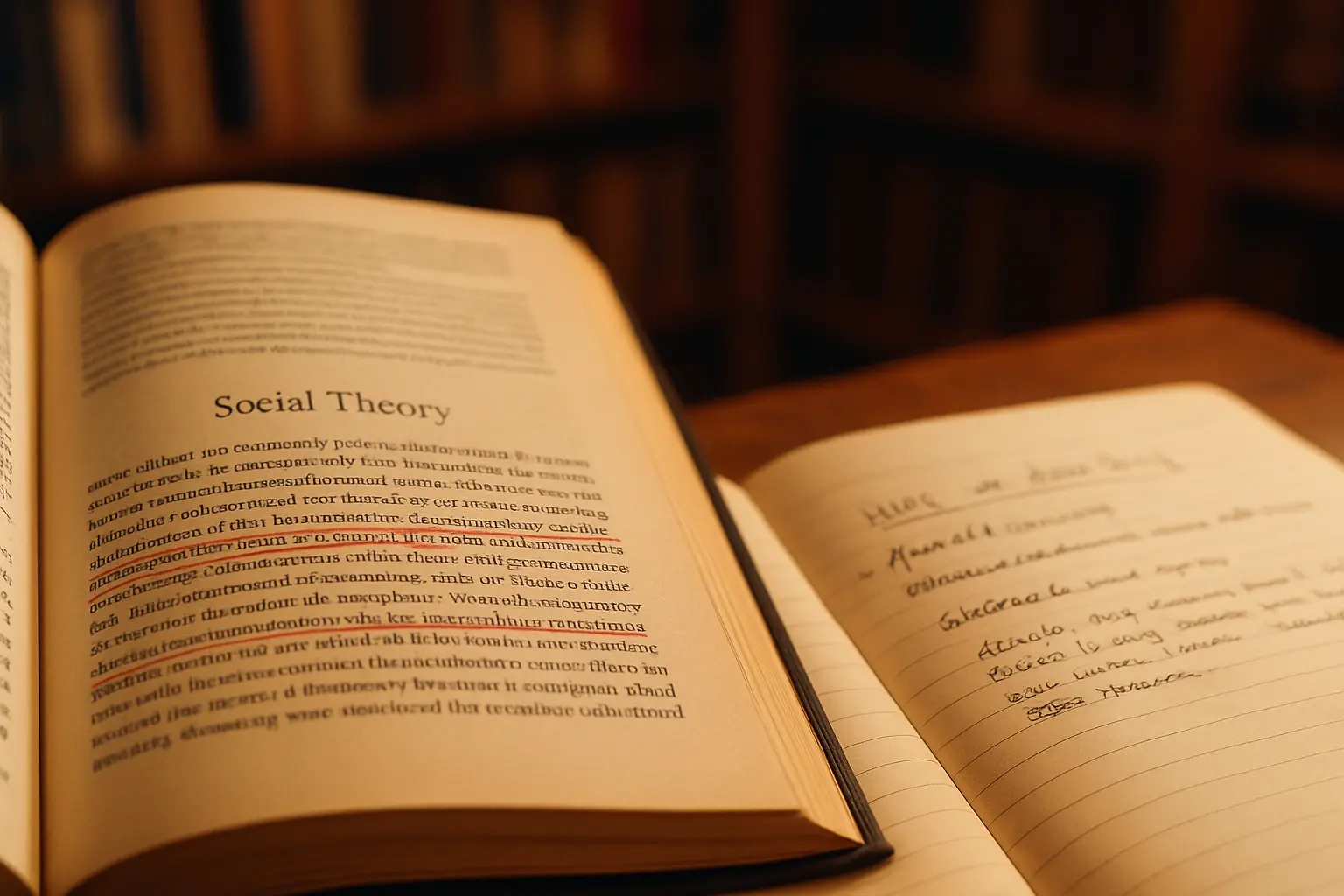 Leitura de obra teórica sublinhada para o referencial teórico do TCC de Serviço Social