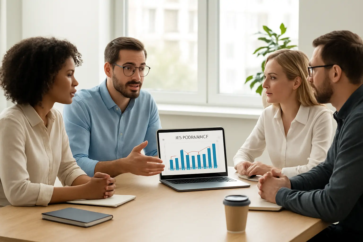 Reunião de equipe representando a coleta de dados do TCC de Administração