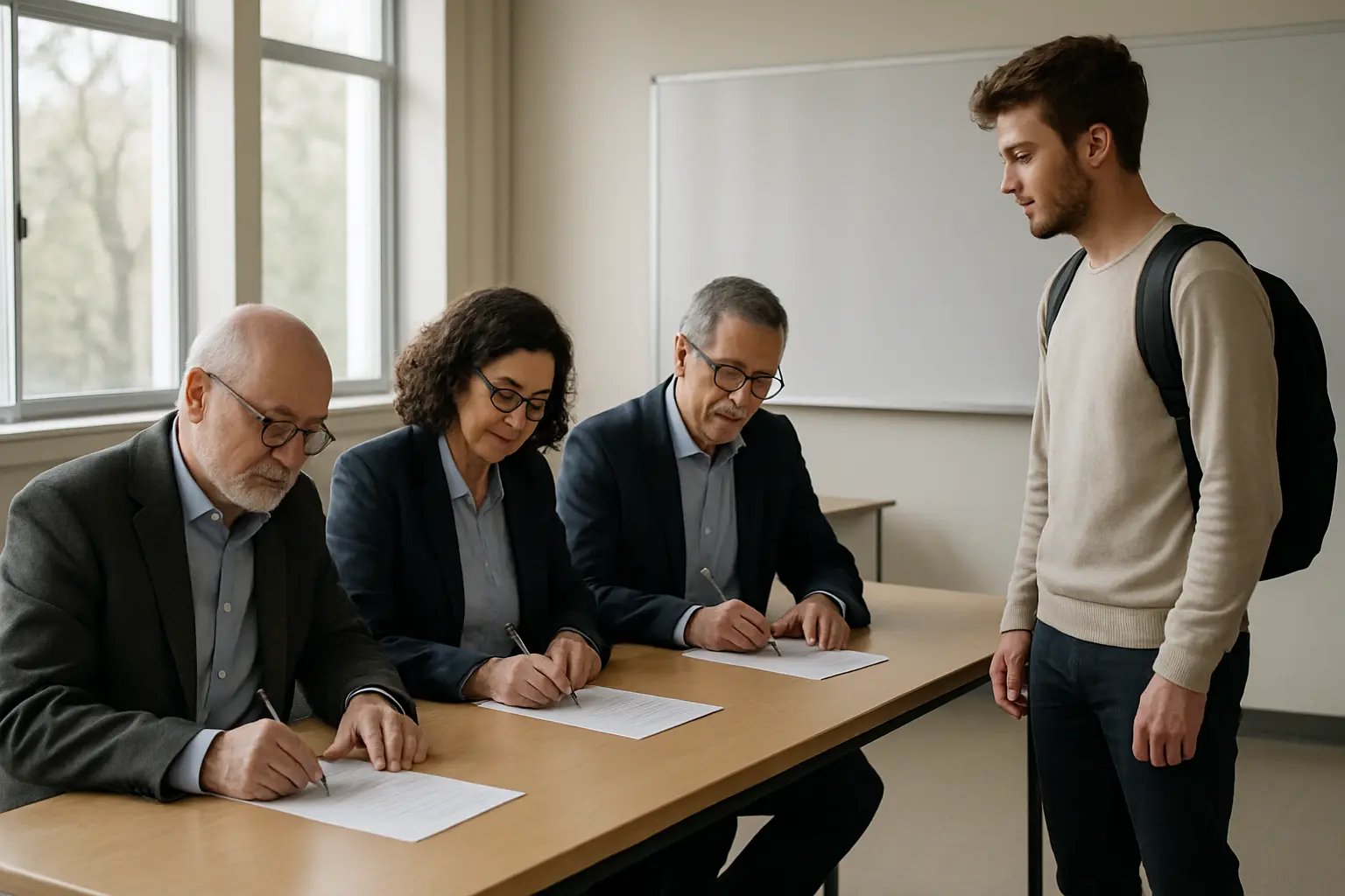 Membros da banca examinadora assinando a folha de aprovação ao final da defesa do TCC
